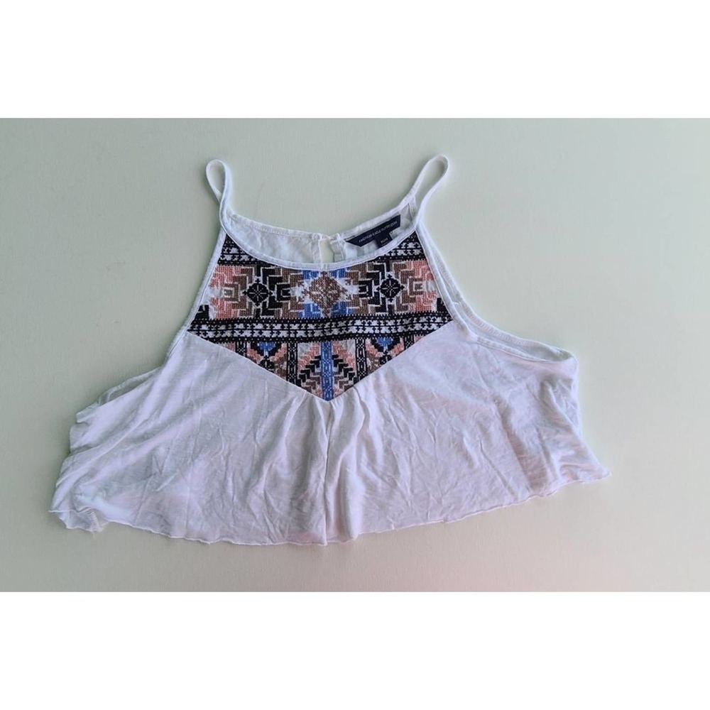 American Eagle Embroidered Crop Top Medi
